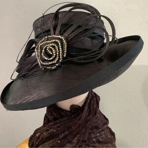 Brown and rhinestone sassy hat